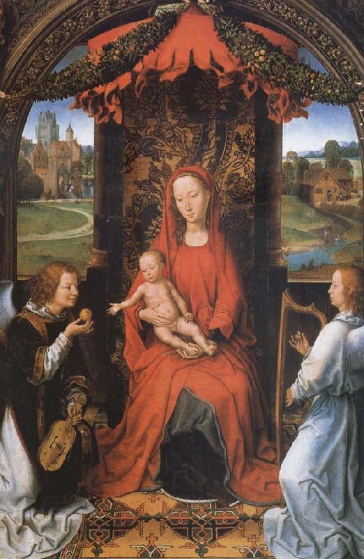 Hans Memling The Madonna and the Nino with two angeles China oil painting art